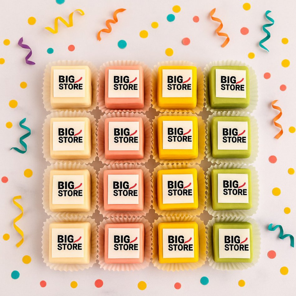 Petit Fours met logo/foto 10 stuks