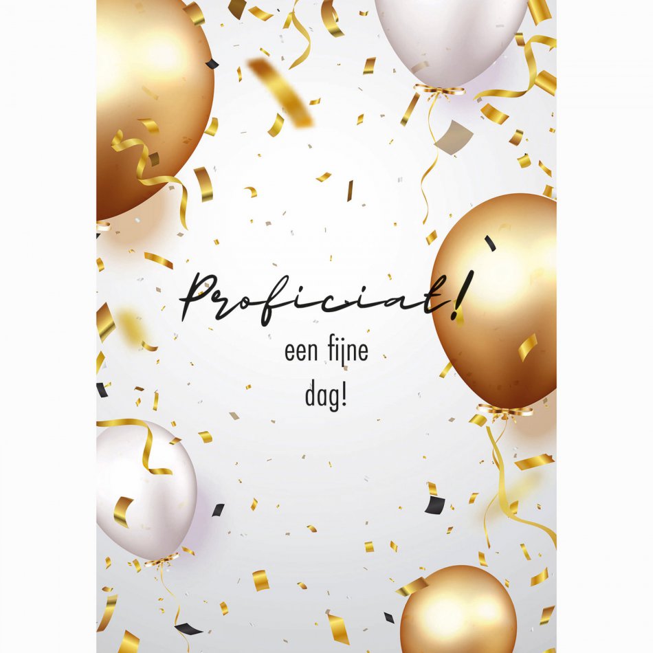 Verjaardag Proficiat Gold & White Balloons