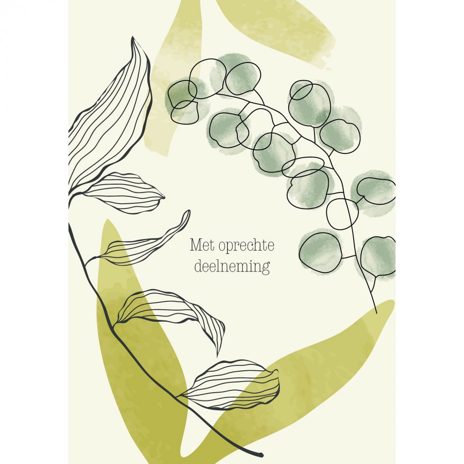 Kaart Condoleance Green leaves